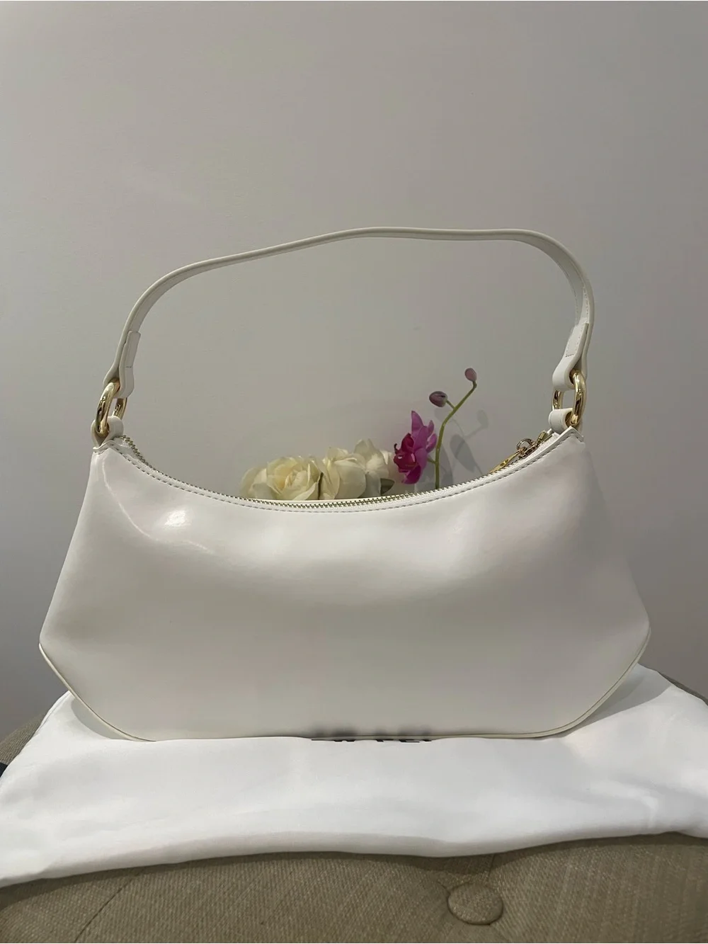 JW PEI White Vegan Leather Shoulder Bag